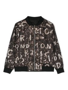 John Richmond Junior veste bomber zippée à logo imprimé - Noir