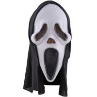 Halloween thema verkleed masker - Scream/Ghostface - volwassenen - met kap - thumbnail