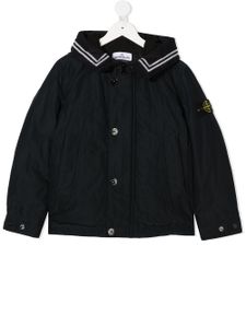 Stone Island Junior veste à capuche à patch logo - Bleu