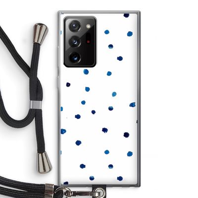 Blauwe stippen: Samsung Galaxy Note 20 Ultra / Note 20 Ultra 5G Transparant Hoesje met koord