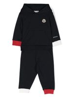 Moncler Enfant survêtement en coton à patch logo - Bleu