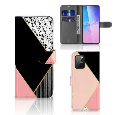 Samsung S10 Lite | Book Case | Zwart Roze Vormen