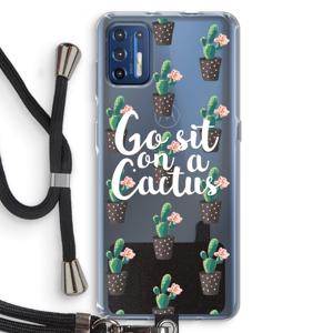 Cactus quote: Motorola Moto G9 Plus Transparant Hoesje met koord