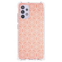 Samsung Galaxy A32 4G | A32 5G Enterprise Editie Doorzichtige Silicone Hoesje Pattern Orange - thumbnail