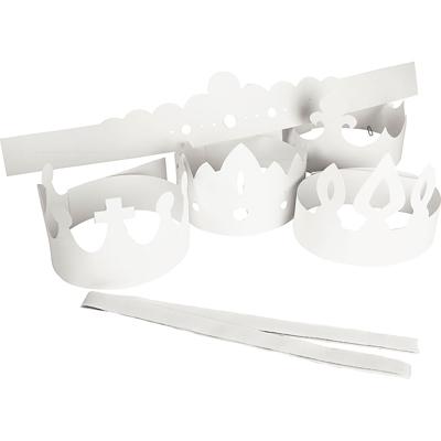 Creativ Company Kronen, h: 10-16,5 cm, l: 60 cm, 230 gr, wit, 5 stuk/ 1 doos