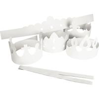 Creativ Company Kronen, h: 10-16,5 cm, l: 60 cm, 230 gr, wit, 5 stuk/ 1 doos