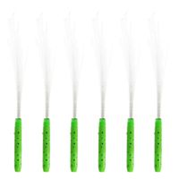 Set van 6x stuks fiber LED licht stick groen