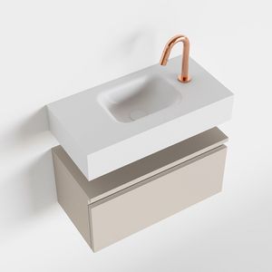 Toiletmeubel Mondiaz Andor | 60 cm | Meubelkleur Linen | Lex vrijhangend wastafel Talc Midden | 1 kraangat