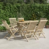 Tuinstoelen inklapbaar 6 st 56x61x89 cm massief teakhout grijs