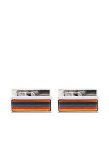 Paul Smith boutons de manchette Artist Stripe à rayures - Argent