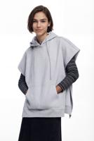 Effen poncho-sweater - BLACK - S