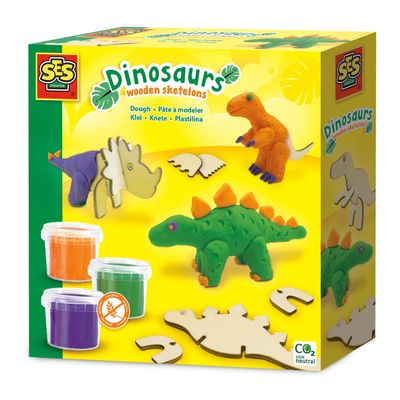SES klei - dinosaurus houten skeletten