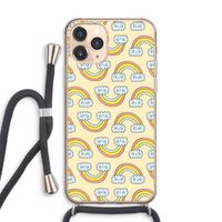 Regenboog: iPhone 11 Pro Max Transparant Hoesje met koord
