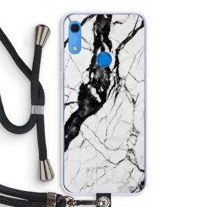 Witte marmer 2: Huawei Y6s Transparant Hoesje met koord
