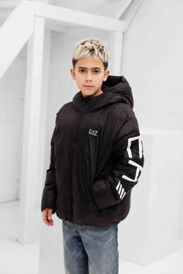 EA7 Emporio Armani Polar Logo Winterjas Kids Zwart - Maat 152 - Kleur: Zwart | Soccerfanshop