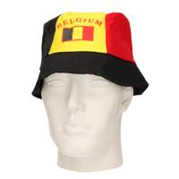 Supporters Belgie hoedje - Vissershoedje met Belgische vlag - volwassenen