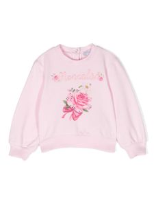 Monnalisa sweat strassé à fleurs - Rose