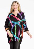 Yoek Wijde tuniek NEON CHAINS | Zwart | Maat 58/60