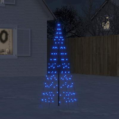 VidaXL Led-kerstboom aan vlaggenmast 200 led&apos;s 180 cm blauw