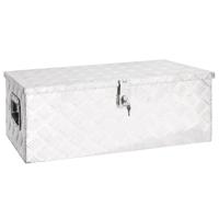 VidaXL Opbergbox 80x39x30 cm aluminium zilverkleurig