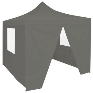 VidaXL Partytent met 4 zijwanden inklapbaar 2x2 m staal antraciet
