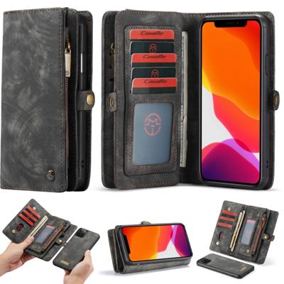 CaseMe-008 afneembare multifunctionele horizontale Flip lederen draagtas met kaartsleuf & houder & rits portemonnee & fotolijstjes voor iPhone XI Max