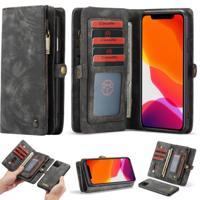 CaseMe-008 afneembare multifunctionele horizontale Flip lederen draagtas met kaartsleuf & houder & rits portemonnee & fotolijstjes voor iPhone XI Max