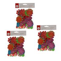 Knutselen/Hobby Crepla bloemen - zelfklevend - foam - 120x stuks - Plak bloemen