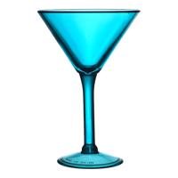 Home Deco Factory Cocktailglas - blauw - kunststof - 24 cl - martini glas