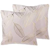 Beliani-FREESIA -Sierkussen set van 2-Roze-45 x 45 cm-Fluweel