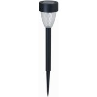 Solar tuinlamp - 1x - zwart - LED Softtone effect - oplaadbaar - D7 x H37 cm - Fakkels - thumbnail