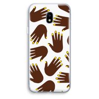 Hands dark: Samsung Galaxy J3 (2017) Transparant Hoesje