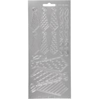 Stickers, stropdassen, vel 10x23 cm, zilver, 1 vel