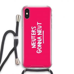 Neuters (roze): iPhone XS Transparant Hoesje met koord