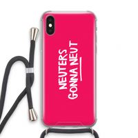 Neuters (roze): iPhone XS Transparant Hoesje met koord