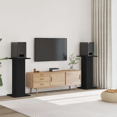 Speakerstandaards 2 st 30x30x95 cm bewerkt hout zwart
