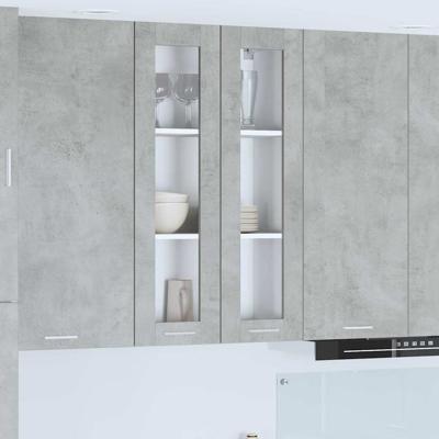 Hangkast Riga Beton Grijs 60 x 31 x 100 cm Bewerkt hout Hangkast Riga Beton Grijs 60 x 31 x 100 cm Bewerkt hout
