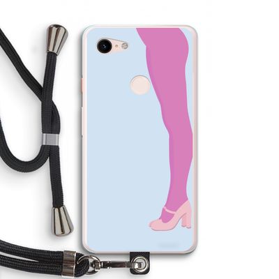 Pink panty: Pixel 3 XL Transparant Hoesje met koord