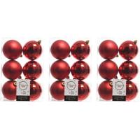 Decoris Kerstballen - 18x st - rood - D8 cm - kunststof - kerstversiering