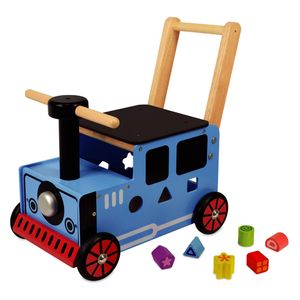 I'm toy Loop/duwwagen en trein junior blauw/zwart