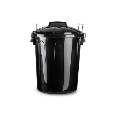 Plasticforte afvalemmer - zwart - 21L - kunststof - H42 cm - met deksel