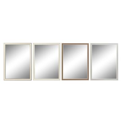 Wandspiegel DKD Home Decor Wit Bruin Grijs 56 x 2 x 76 cm (4 Stuks)