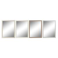 Wandspiegel DKD Home Decor Wit Bruin Grijs 56 x 2 x 76 cm (4 Stuks)