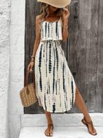 Bon&Bon Women's Tie-Dye Spaghetti Strap Slit Summer Cami Maxi Dress Multicolor_1 / M