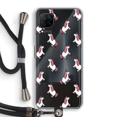 Eenhoorns overal: Huawei P40 Lite Transparant Hoesje met koord