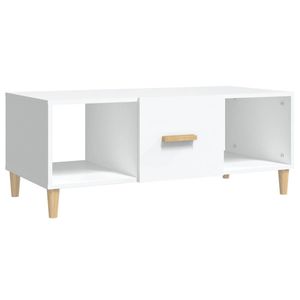 The Living Store Salontafel - Hout - 102 x 50 x 40 cm - Wit