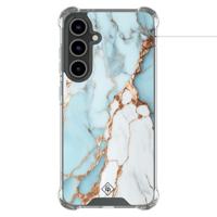 Samsung Galaxy S24 FE shockproof hoesje - Marmer lichtblauw