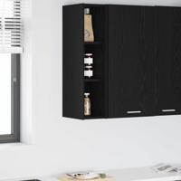 Hangkast Riga Zwart Eiken 20 x 29,5 x 80 cm Bewerkt hout