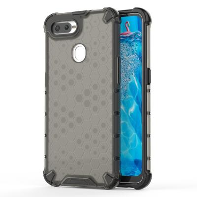 Schokbestendige honingraat PC + TPU geval voor OPPO F9 (zwart)