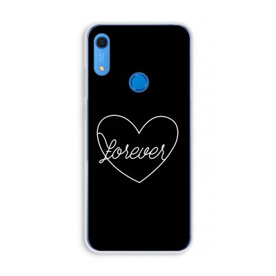 Forever heart black: Huawei Y6s Transparant Hoesje
